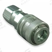 AEROQUIP Hydraulic Quick Connect Hose Coupling: 1/4 in, Steel, 1.89 lpm Max. Flow Rate, FNPT (MPN FD90-1021-02-04). Key specifications — Coupling Locking Type: Push-to-Connect; Body Material: Steel; Thread Size: 1/8"-27; Brand: AEROQUIP.