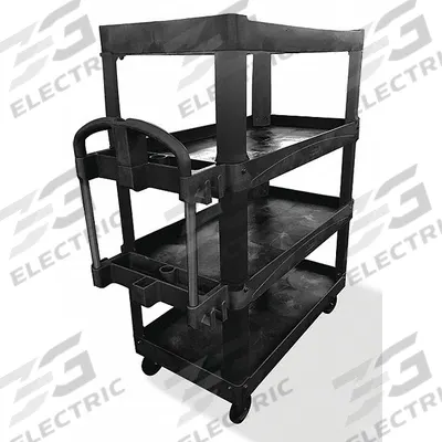 RUBBERMAID COMMERCIAL PRODUCTS Utility Cart: 700 lb, 4 Shelves, 55 in L x 26 in W Self - Utility Carts With Ergonomic Handles