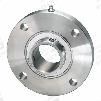 IPTCI BEARINGS 4 Bolt Flange Bearing: Radial Ball, 1 1/4 in Bore, SS, Set Screws - Washdown Flange-Mount Ball Bearings