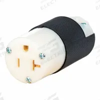 HUBBELL Straight Blade Connector: 5-20R, 125V AC, 20 A, 2 Pole, 3 Wire, Black/White (MPN HBL5369CST)
