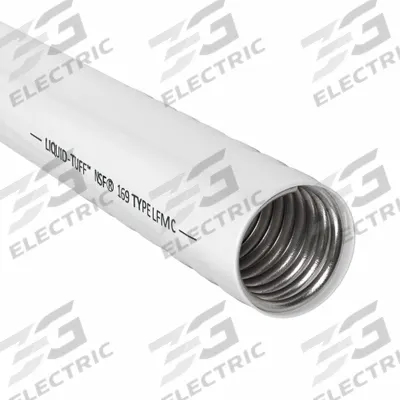 AFC Liquid-Tight Flex Metal Conduit: 2 in Trade Size, White, 50 ft Nominal Lg - Food Grade Liquid-Tight Flexible Metal Conduit