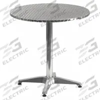 FLASH FURNITURE Patio Table: Gray, Metal, 27 1/2 in Overall Ht, 27 1/2 in Overall Dia, Aluminum (MPN TLH-052-2-GG). Key specifications — Frame Color: Gray; Frame Material: Aluminum; Tabletop Color: Gray; Tabletop Material: Metal.