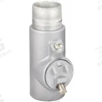 Sealing Fitting with Drain - Vertical: Iron, 1 in Trade Size, Male, 4 5/16 in Overall Lg (MPN EYD-36). Key specifications — Brand: APPLETON ELECTRIC; Connection Type: Threaded; Thread Gender: Male; Ends - Hazardous Fittings: 1 in FNPT x 1 in MNPT; Material: Iron; Hazardous Location Rating: Class III; Thread Type: NPT; Standards: CSA C22.2 No 30.