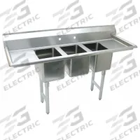ADVANCE TABCO Kitchen Sink: 3 Bowls, 42 1/2 in Overall Ht, 70 in Overall Lg, 21 1/2 in Overall Wd (MPN K7-CS-29). Key specifications — Brand: ADVANCE TABCO.