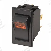 CARLING TECHNOLOGIES Lighted Rocker Switch: 2 Positions, SPST, On/Off, Red (MPN LTILA51-6S-BL-RC-NBL/125N). Key specifications — AC Contact Rating: 15 A @ 125 V; DC Contact Rating: 15 A @ 15 to 28 V; Horsepower: 1/2 hp @ 125 to 250 V; NEMA Enclosure Rating: No Enclosure; Operator Illumination: Illuminated; Switch Color: Red; Terminal Connection Type: 0.25 in Quick Connect Tab; Includes Lamp Module: No Lamp Module Included.