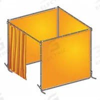 APPROVED VENDOR Welding Booth Kit: 8 ft Wd, 6 ft Ht, Yellow, PVC (MPN 22RP07). Key specifications — attr442118: Snap Locks; attr442103: 22RP07; attr442107: APPROVED VENDOR; attr442124: PVC.