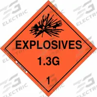 BRADY DOT Container Placard: Explosives 1.3 G 1, 10 3/4 in x 10 3/4 in, 10 3/4 in Label Ht, Placard (MPN 63321). Key specifications — Brand: BRADY; Message: Explosives 1.3 G 1.