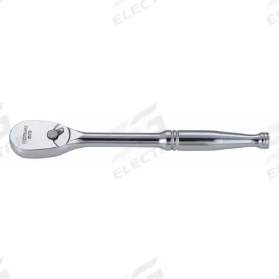 WESTWARD Hand Ratchet: Pear, Reversible, 11 in Overall Lg, Chrome - Standard-Head Ratchets
