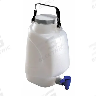 APPROVED VENDOR Carboy: 5 L, 1.32 gal, Polypropylene, 227 mm x 144 mm x 342 mm, Spigot - Swing-Handle Rectangular Carboys with Spigots