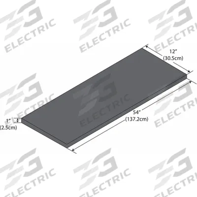 INSTOCK Shelf: 12 in Overall Lg, 4 1/2 ft Overall Wd, 1 in Overall Ht, Phenolic - Lab Shelves & Components