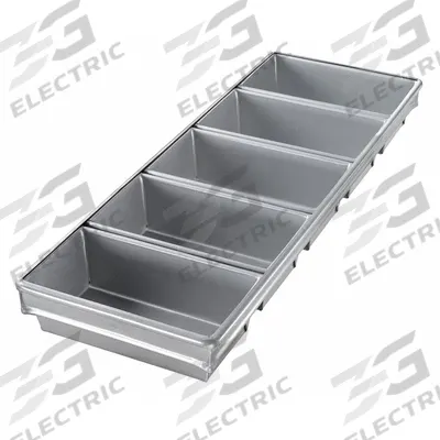 CHICAGO METALLIC Bread Pan: Aluminized Steel, 5 Slots, 9 1/4 in Overall Wd - Bread & Loaf Pans