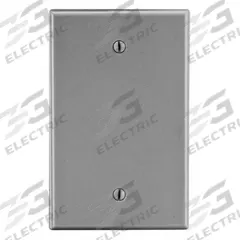 HUBBELL Wall Plate: Blank, 1 Gang, Gray, Std Size (MPN P13GY). Key specifications — Brand: HUBBELL; Material: Polycarbonate.