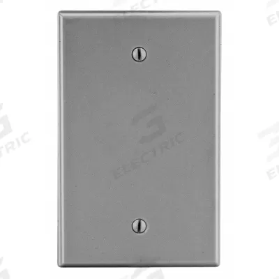 HUBBELL Wall Plate: Blank, 1 Gang, Gray - General Purpose Wall Plates