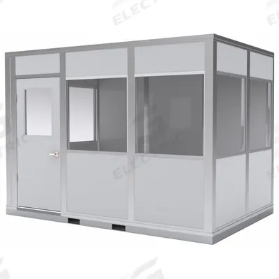 PORTA-KING Modular In-Plant Office: 8 ft x 12 ft x 8 ft, 4 Walls, Vinyl-Covered Drywall - 4-Wall Assembled In-Plant Offices