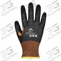 SUPERIOR GLOVE Knit Gloves: XL ( 10 ), ANSI Cut Level A9, Fingertips, Dipped, Crinkle Latex, 1 PR (MPN STXLXRT-10). Key specifications — Glove Coating Finish: Crinkle; Brand: SUPERIOR GLOVE; Glove Hand Style: Left and Right; Touchscreen Compatible: No; Includes Reinforced Thumb Crotch: Yes; Knit Material Color: Black.