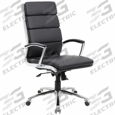 BOSS Office Chair: Black, Vinyl Material, 24 1/2 in Back Ht, 20 in Seat Wd - Fixed-Arm Office Chairs