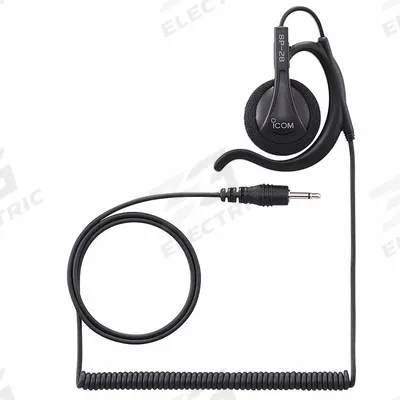 ICOM Listen-Only Earpiece: Fits Icom, For F52D/F62D Series, Ear Hook, Black - Listen-Only Earpieces