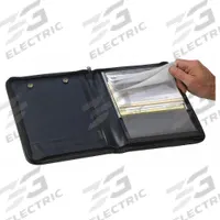 JJ KELLER Document Holder: Document Holder, Vinyl, Black, 11 1/4 in Overall Ht, 11 1/4 in Overall Lg (MPN 2946). Key specifications — Brand: JJ KELLER; Features: Center Lining and Reinforced Seam Binding; Color: Black; Includes: (20) Flip File Inserts; Material: Vinyl.