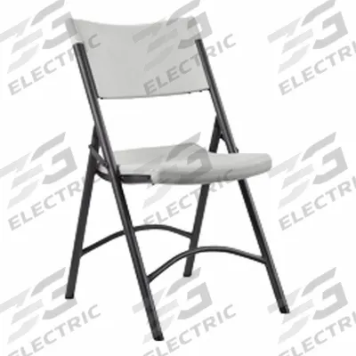 LORELL Folding Chair: Polyethylene Seat, Steel Frame, Gray Seat, 250 lb Wt Capacity - Plastic Folding Chairs