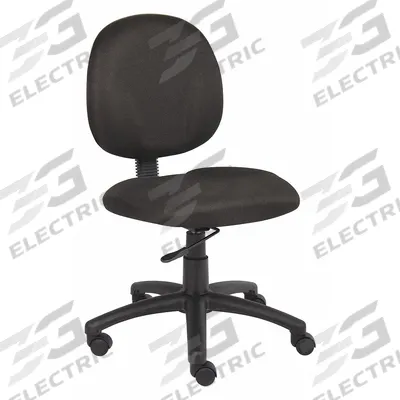 BOSS Office Chair: Black, Fabric Material, 16 1/2 in Back Ht, 20 in Seat Wd - Armless Office Chairs
