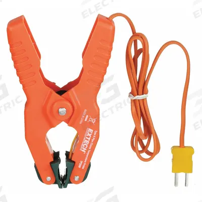 EXTECH Pipe Clamp Temperature Probe: -4°F to 200°F /-20°C to 93°C, ±5%Full Scale Accuracy - Thermocouples for Surface Applications