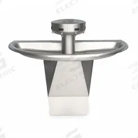 BRADLEY Wash Fountain: Silver, Stainless Steel, Semi-Circular, 54 in Overall Wd, 4 Stations, Sentry (MPN S93-633). Key specifications — Bowl Shape: Semi-Circular; Drain Type: Off-Line Vent, Supplied from Above; Color: Silver; Brand: BRADLEY; Series: Sentry; Sink Material: Stainless Steel; ADA Compliant: ADA Compliant.