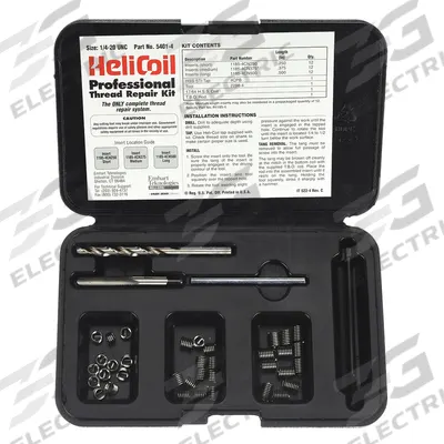 HELI-COIL Thread Repair Kit: Tanged Tang Style, Free-Running, 1/4"-20 Thread Size - Insert & Tool Kits