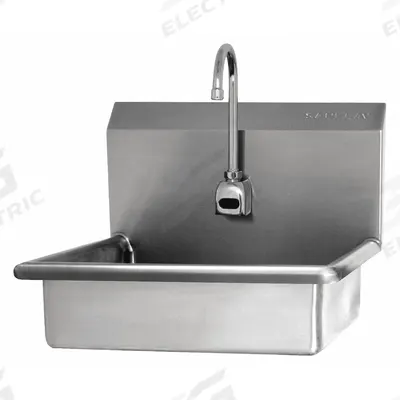 SANI-LAV Hand Sink: 1 Stations, 6 in Bowl Dp, 16 in Bowl Lg, 12 1/2 in Bowl Wd - One-Station Wall-Mounted Hand Sinks with Faucets