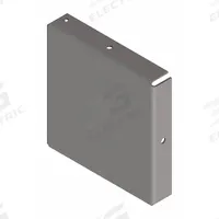 HOFFMAN Wireway Closure Plate: 4 in Wd, 4 in Ht, 16 ga Gauge, 1, Without Knockouts, Steel, Painted (MPN F44GCPNK). Key specifications — Brand: HOFFMAN; Finish: Painted; With/Without Knockouts - Broad: No.