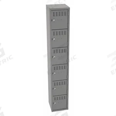TENNSCO Box Locker: 12 in x 12 in x 72 in, 6 Tiers, 1 Units Wide, Louvered, Padlock Hasp - Louvered Metal Box Lockers