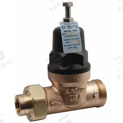 APOLLO Water Pressure Reducing Valve: NPT x NPT, 1/2 in Pipe Size, Bronze, 15 psi to 75 psi (MPN 36ELF11301T). Key specifications — Brand: APOLLO; Low-Lead Compliance: Low-Lead Compliant.