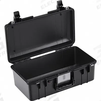 PELICAN Protective Case: 9 1/2 in x 18 3/4 in x 7 3/4 in Inside, No Foam, Black - Lightweight Suitcase-Style Cases