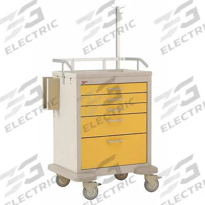 METRO Medical Procedure Cart: Steel, (2) Swivel/(2) Swivel with Brake, Taupe - Medical Procedure Carts