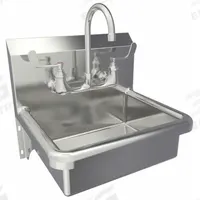 SANI-LAV Hand Sink: 1 Stations, 6 in Bowl Dp, 16 in Bowl Lg, 12 1/2 in Bowl Wd, Faucet Included (MPN 608F). Key specifications — Includes Side Splash: Side Splash Not Included; Series: Stainless Steel Hand Wash Sink; Brand: SANI-LAV.