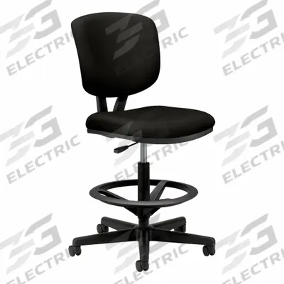 HON Drafting Chair: Volt, Black, Fabric Material, Armless Arm, 19 in Seat Wd - Armless Drafting Chairs