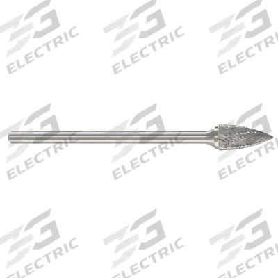 APPROVED VENDOR Carbide Bur: Flame, SH-2L6, Double Cut, 5/16" x 3/4" Head - Double-Cut Flame Burs
