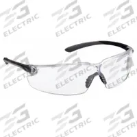 CONDOR Safety Glasses: Clear Lens, Frameless, Anti-Fog/Scratch-Resistant, Dielectric, Black Frame (MPN 52WR04). Key specifications — Brand: CONDOR; Frame Color: Black; Lens Color: Clear; Lens Properties: Anti-Fog / Scratch-Resistant.