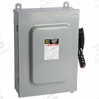 SQUARE D Safety Switch: Non-Fusible, 100 A, Three Phase, 600V AC, Galvanized Steel - Non-Fusible Safety Switches
