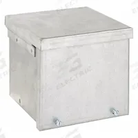 HOFFMAN Enclosure: Steel, 6 in x 6 in x 6 in, 3R, Solid Cover, Screw On, Included, Galvanized (MPN A6R66GV). Key specifications — Brand: HOFFMAN; Closure Method: Screws; Knockouts: Included.