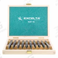 EXCELTA Tweezers Set: Stainless Steel, Point, Curved/Offset/Straight Tip (MPN KST-10). Key specifications — attr1002355: Stainless Steel; attr1002345: EXCELTA; attr1002348: Stainless Steel; attr1002358: Smooth; attr1002361: AA-SA.