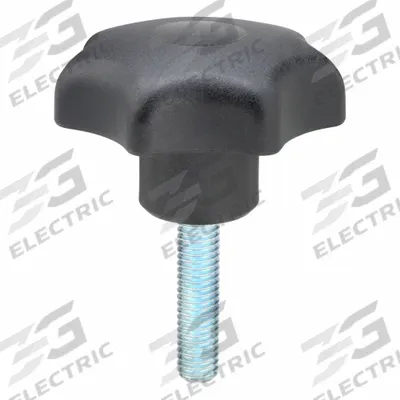 KIPP Hand Knob: 7 Point, Plastic w/ Steel Thread, 3/8"-16 Thread, 40 mm Thread Lg - 7-Arm Knobs with Threaded Stud