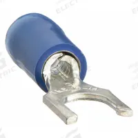 STA-KON Fork Terminals: Blue, Nylon, #8 Stud Size, 18 AWG – 14 AWG Wire Range, Locking Fork, 600 V (MPN RB14-8FL). Key specifications — Barrel Style: Insulation Grip; Manufacturer Part Number: RB14-8FL; Brand: STA-KON; Series: RB2233.
