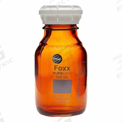 APPROVED VENDOR Narrow Mouth Round Glass Bottles - Safety Coated: 250 L, GL45, Amber - Safety Coated Wide Mouth Round Glass Lab Bottles