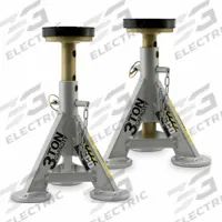 ESCO/EQUIPMENT SUPPLY CO Jack Stands: Manual, 3 ton Load Capacity, 17 in Max Extended Ht, ASME, 1 PR (MPN 10499-PAIR). Key specifications — Base Shape: Round; Base Material: Steel; Saddle Shape: Round; Brand: ESCO/EQUIPMENT SUPPLY CO.