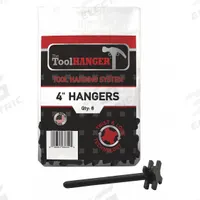 TOOLHANGER Tool Hanger: Black, 5 in Overall Lg, Plastic, Hammers/Levels/Rakes/Saws/Shovels/Sockets (MPN 4006). Key specifications — Includes: (7) Tool Hangers, 3 in; Material: Plastic; Brand: TOOLHANGER; Color: Black; For Tool Type: Saws; Compatible Manufacturer Model Number: 1002.