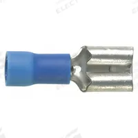 PANDUIT Wire Disconnect: Female Socket, Blue, Vinyl, Partial Coverage, 16 AWG – 14 AWG Wire Size (MPN DV14-250B-C). Key specifications — attr1307035: PANDUIT; attr1307036: DV14-250B-C.