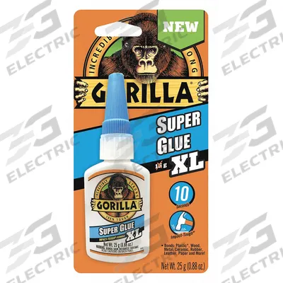 GORILLA Instant Adhesive: Super Glue XL, Gen Purpose, 0.88 fl oz, Bottle, Clear - General Purpose Instant Adhesives