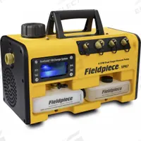 FIELDPIECE Vacuum Pump: 6 cfm, 15 micron Ultimate Vacuum, 120V AC, A2L Compatible, Male, SAE (MPN VP67). Key specifications — Plug Configuration: 5-15P; Brand: FIELDPIECE; Number of Stages: Two-Stage; Product Type: Vacuum Pump.