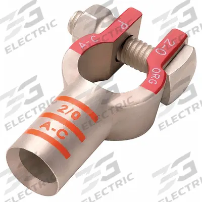 ECO-MAX Battery Terminal: Straight, Crimp, 4 ga, Gray Color, Negative/Positive - Straight Alignment