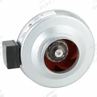 In-Line Duct Fan: 389 cfm Max., 6 in Duct, 120 W, 120V AC, 1 Ph, IP44, Galvanized Steel (MPN 56208). Key specifications — Includes: Mounting Bracket; Brand: FANTECH; Speed Controllable: Yes; High-Efficiency Motor: No; Nameplate Voltage: 120V AC; Number of Speeds: 1; Airflow @ 0.000 in SP - Range: 250 to 499 cfm; High-Efficiency Motor_Broad: Standard-Efficiency Motor.